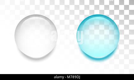Transparent water drop on white background Stock Vector