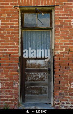 Back door of business in ghost town Bodie, in Bodie State Historic Park, CA USA Stock Photo