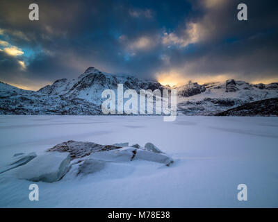 Winter scene from Lofoten Norway Stock Photo