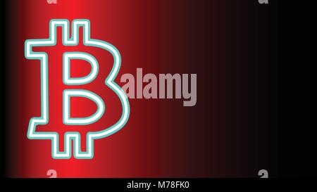 BITCOIN SYMBOL neon BACKGROUND VECTOR Stock Vector