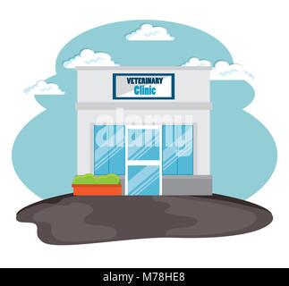 veterinary clinic front facade vector illustration design Stock Vector