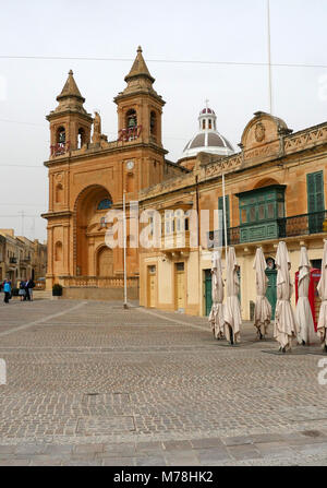 Marsaxlokk Parish church in Malta Stock Photo