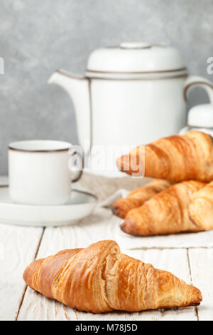Fresh croissants for Breakfast. Selective focus Stock Photo
