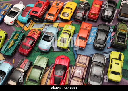 Childrens toys toy model cars for sale at market Stock Photo: 84118799