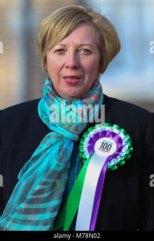 Labour Party launches a yearlong campaign outside Parliament to celebrate the centenary of women’s suffrage and look at how they can take the next steps to achieve full equality for women. Female members of the Shadow Cabinet and Labour politicians, wearing Labour styled suffragette rosettes with placards in front of a ‘100 Years of Women Voting’ banner.  Featuring: View Where: London, United Kingdom When: 06 Feb 2018 Credit: WENN.com Stock Photo