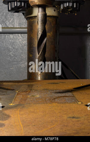 As time passes, things can become old and rusty like this drill. A representation of neglect. Stock Photo