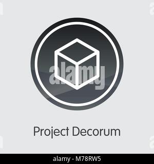 Project Decorum Virtual Currency - Vector Coin Image. Stock Vector