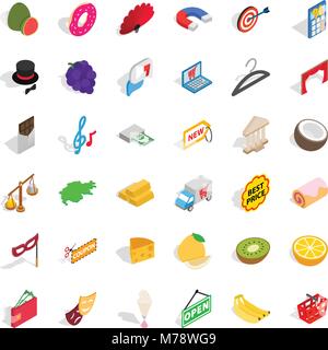 Financial reward icons set, isometric style Stock Vector