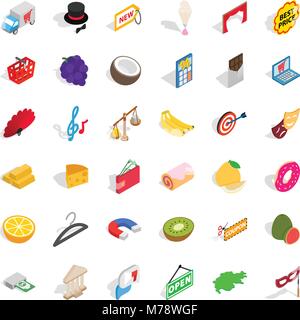 Financial benefit icons set, isometric style Stock Vector