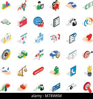 Service payment icons set, isometric style Stock Vector