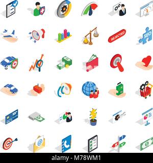 Service charge icons set, isometric style Stock Vector
