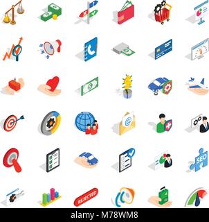 Maintenance fee icons set, isometric style Stock Vector