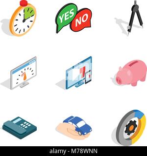 Concept idea icons set, isometric style Stock Vector