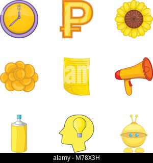 Possibility of money icons set, cartoon style Stock Vector