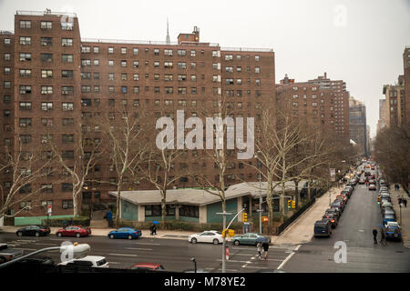 The massive NYCHA Elliot Houses complex of apartments in Chelsea in New York is seen on Saturday, February 24, 2018.  (© Richard B. Levine) Stock Photo