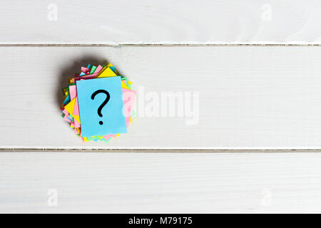 Just a lot of question marks on colored papers. Stock Photo