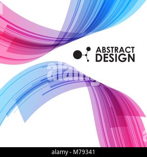 Abstract background, colorful curved elements on a white background Stock Vector