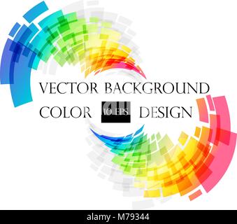 Colored abstract techno frame on white background Stock Vector