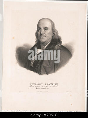 Benjamin Franklin - peint d'après nature pour la famille - exposé au Salon de 1779 - Duplessis pinxit ; A. Maurin, lith. LCCN2003675437 Stock Photo