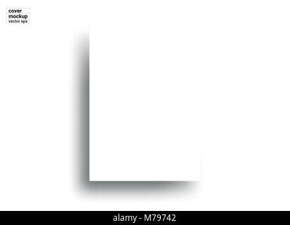 White and blue mockup template with shadow. abstract and simple design for your presentations. vector cover design Stock Vector