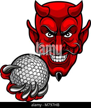 Devil Golf Sports Mascot Stock Vector