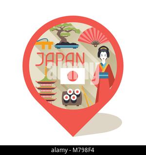Japan background design.  Stock Vector