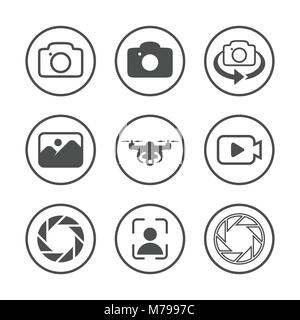 Simple Photography Related Vector Symbol Graphic Logo Design Icon Set Stock Vector