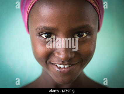 Young afar girl at school, Afar region, Semera, Ethiopia Stock Photo