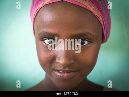 Young afar girl at school, Afar region, Semera, Ethiopia Stock Photo