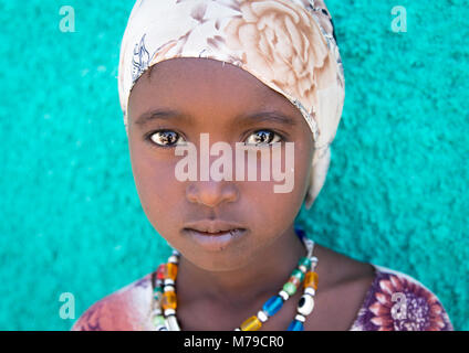 Young afar girl at school, Afar region, Semera, Ethiopia Stock Photo