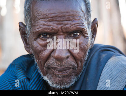 Portrait of an afar tribe man, Afar region, Afambo, Ethiopia Stock Photo