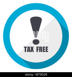 Tax free blue flat design web icon Stock Photo