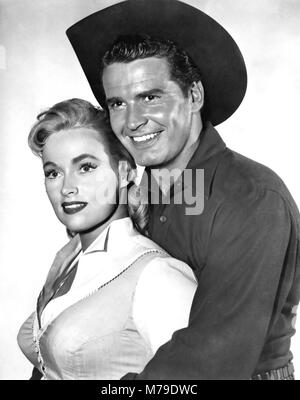 MAVERICK American ABC TV Western series 1957-1962 with James Garner as Bret Maverick and Karen Steele as Molly Gleeson in a 1957 episode Stock Photo