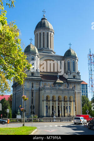 Biserica Adormirea Maicii Domnului in Satu Mare is architecture landmark in Romania. Stock Photo