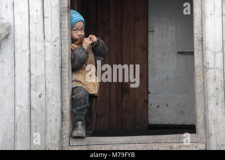 Asia, Russia, Siberia, region of Krasnojarsk, Taimyr peninsula, child, Stock Photo