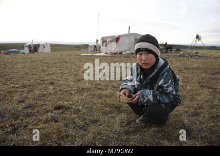 Asia, Russia, Siberia, region of Krasnojarsk, Taimyr peninsula, Baloks, child, Stock Photo