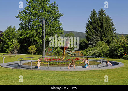 Germany, Hessen, Bad Soden-Salmünster, spa park, generation park, water-barefoot parcour for a Kneipp cure, Sebastian Kneipp, Kneipp therapy, Stock Photo