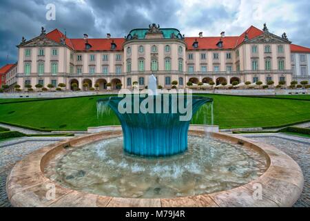 Saxon elevation of the Royal Castle in Warsaw seen from the garden, Poland Stock Photo