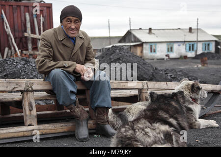 Asia, Russia, Siberia, region of Krasnojarsk, Taimyr peninsula, old man, Stock Photo