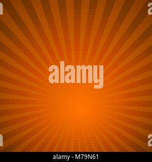 Sunburst orange rays pattern. Radial sunburst ray background vector illustration. Stock Vector