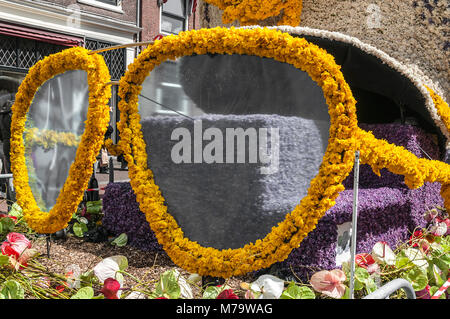 a huge pair of glasses made from flowers Stock Photo
