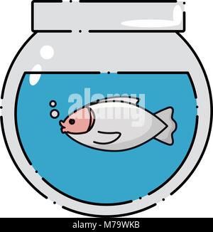 fishbowl icon over white background, colorful design. vector illustration Stock Vector