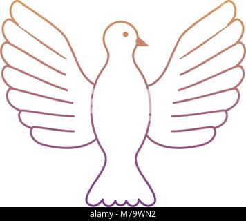 sketch of dove bird icon over white background, vector illutration