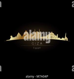 Cairo City skyline golden silhouette. Vector illustration. Simple flat ...