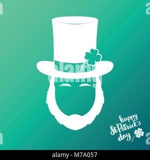 Avatar of silhouette Irishman. Happy St. Patrick's Day. Vector illustration. Stock Vector