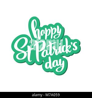 Vector lettering for St. Patrick's Day on. Sticker with shadow. Vector illustration design. Stock Vector