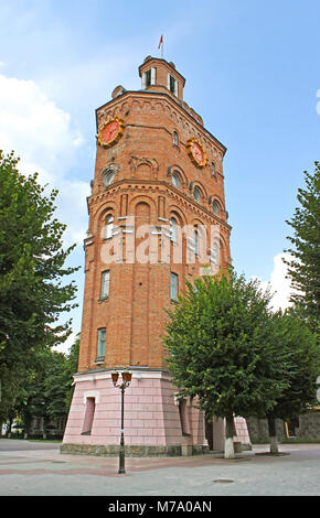 Old fire tower with clock (1911), Vinnytsia, Ukraine Stock Photo