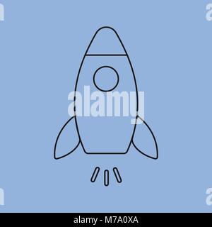 rocket line icon Stock Vector