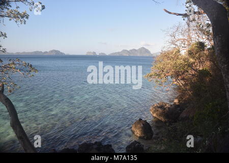 Picture from my hotel room balcony in Seven Commando beach in El Nido, Palawan, Philipines Stock Photo