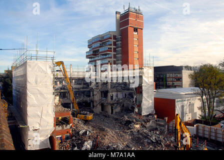 Demolition of building for redevelopment, Orpington, Kent, England Stock Photo